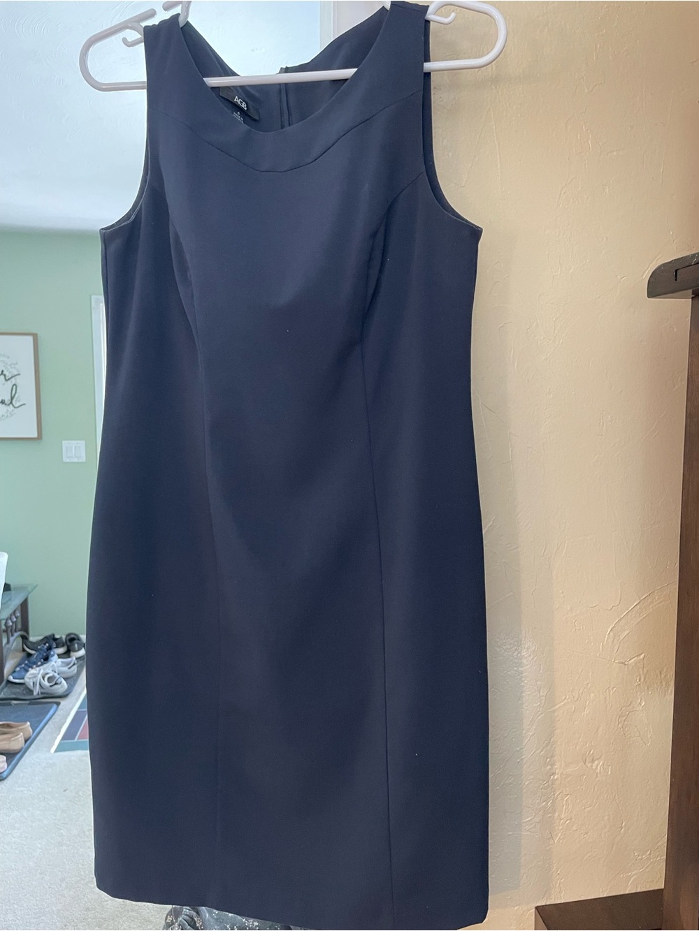 AGB Navy Sleeveless Midi Sheath Dress